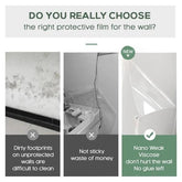 Clear wall protection film roll showing transparent self-adhesive electrostatic material